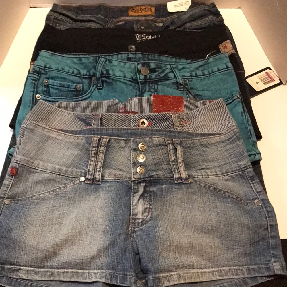 Jean shorts, 4 new with tags and one used